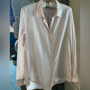GAP Silk Pale Pink Button Down Shirt